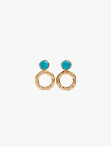 Sphere Earrings With Irregular Hoop 240981 — image 2