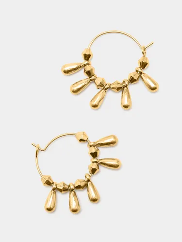 Hoop Earrings With Teardrop Pendants 242343 — image 1