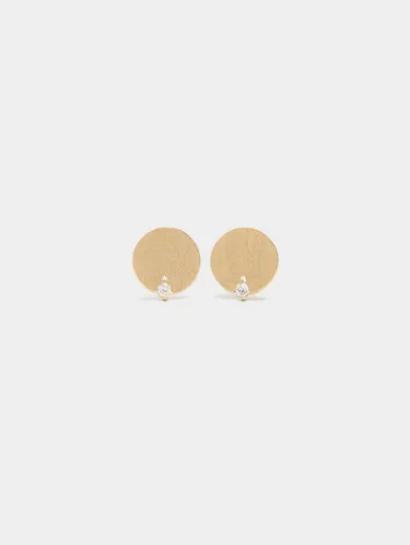 Round Earrings With Cubic Zirconia 242762 — image 2