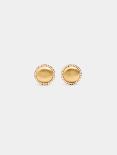 Round Earrings With Cubic Zirconia 242794 — image 2