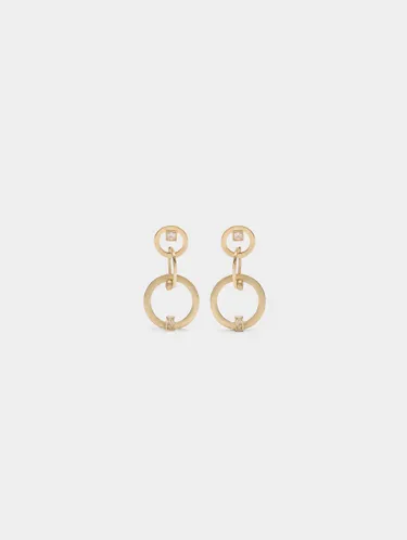 Long Hoop Earrings With Zircons 242840 — image 2
