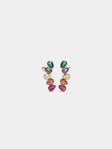 Multicolor Zirconia Ear Jacket Earrings 242843 — image 1