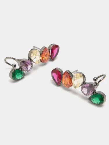 Multicolor Zirconia Ear Jacket Earrings 242843 — image 2