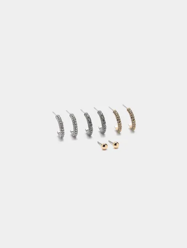 Set Of Hoop Earrings With Zirconia 242845 — image 2
