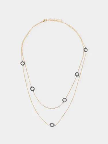 Double Hoop Necklace With Zirconia 242847 — image 2