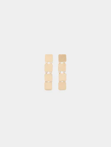 Long Earrings Squares With Cubic Zirconia 242855 — image 2
