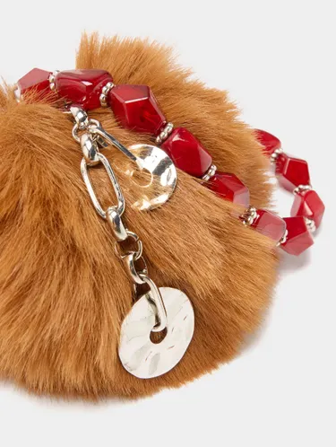 Keychain Charm Pompom With Faceted Beads 243101 — image 1