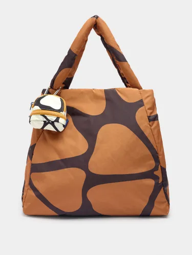 Printed Nylon Shopper Bag With Pendant 243745 — image 1