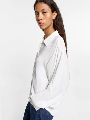 Shirt With Long Sleeves In A Fluid Fabric 243844 — image 5
