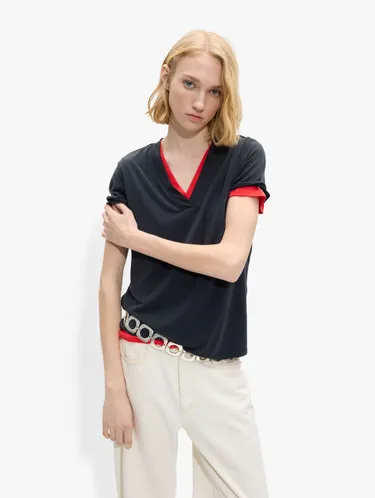 Basic T-Shirt With V-Neck 244286 — image 6