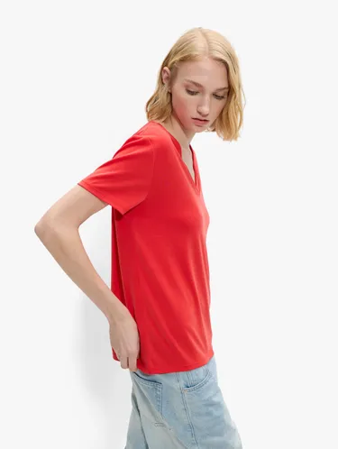 Basic T-Shirt With V-Neck 244286 — image 2