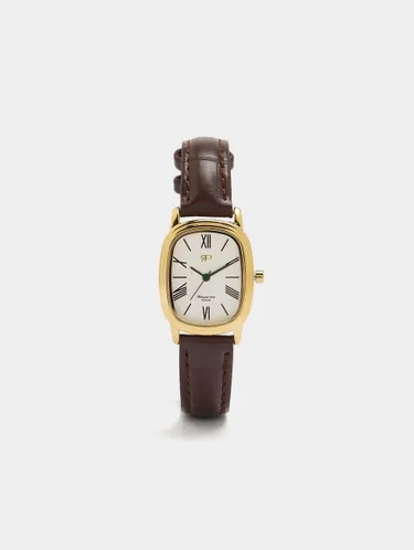 Rectangular Watch With Leather-Effect Bracelet 244328 — image 3