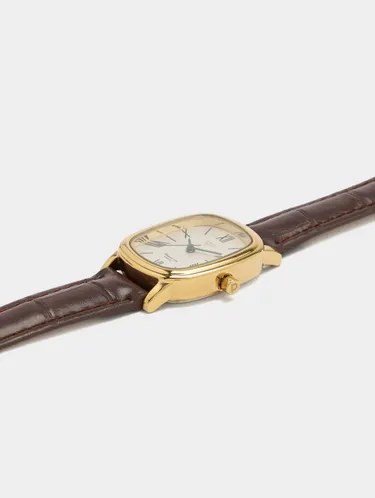 Rectangular Watch With Leather-Effect Bracelet 244328 — image 1
