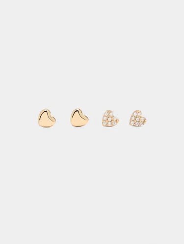 Heart Earrings Set With Zirconia 244453 — image 2