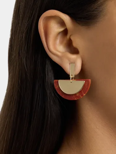 Semicircle Earrings With Stone Effect 244885 — image 1