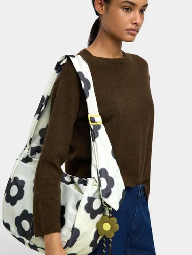 Floral Printed Nylon Shoulder Bag M 244993 — image 3