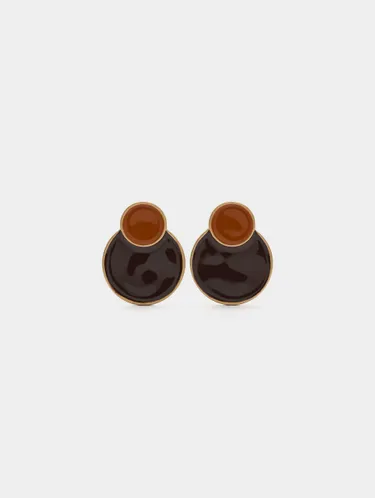 Round Earrings With Enamel 245056 — image 2
