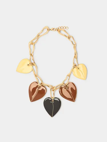 Short Necklace With Enamelled Hearts 245100 — image 2