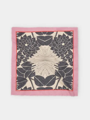 Square Printed Scarf With 100% Cotton 245106 — image 1