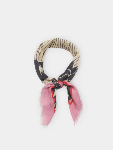 Square Printed Scarf With 100% Cotton 245106 — image 2