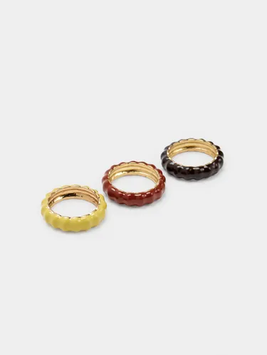 Set Of Rings With Waves And Enamel 245157 — image 3