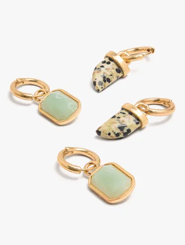 Set Of Hoop Earrings With Stones 245575 — image 2