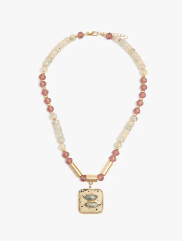 Short Necklace With Stone And Glass Beads 245638 — image 1