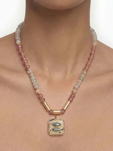 Short Necklace With Stone And Glass Beads 245638 — image 3