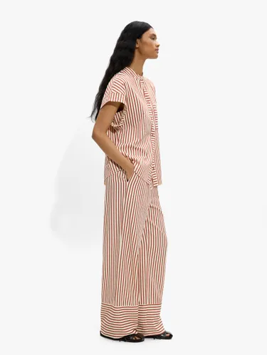 Mandarin Collar Shirt With Stripes 245679 — image 2