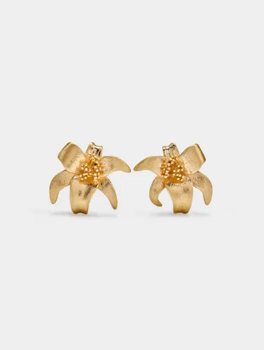 Flower Earrings With Embossed Detail 245924 — image 2