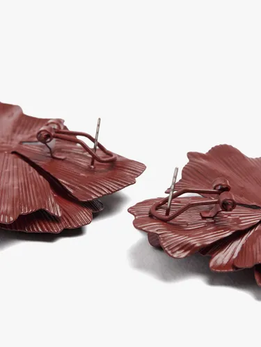 Maxi Earrings With Double Flower Embossed 246372 — image 2