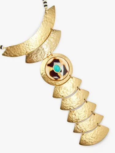 Long Structured Necklace With Wood 246419 — image 2