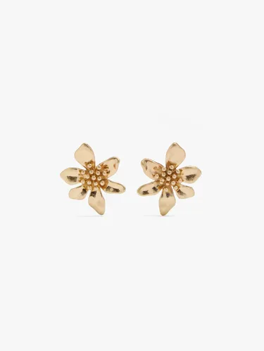 Short Flower Earrings With Embossed Detail 246490 — image 1