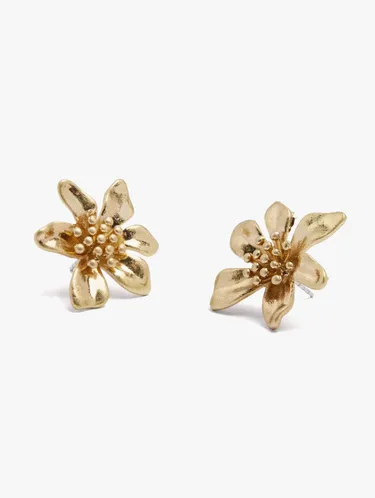Short Flower Earrings With Embossed Detail 246490 — image 2