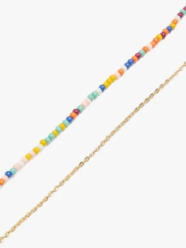 Set Of Multicolored Beaded Anklets 247087 — image 2