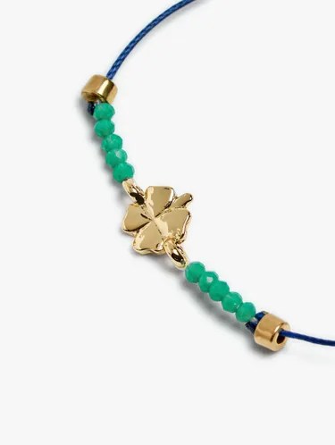 Adjustable Bracelet With Glass Beads And Clover 247373 — image 3