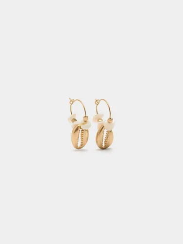 Hoop Earrings With Shell Pendants 247437 — image 1