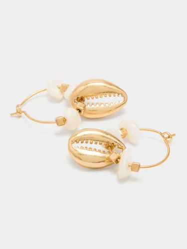 Hoop Earrings With Shell Pendants 247437 — image 2