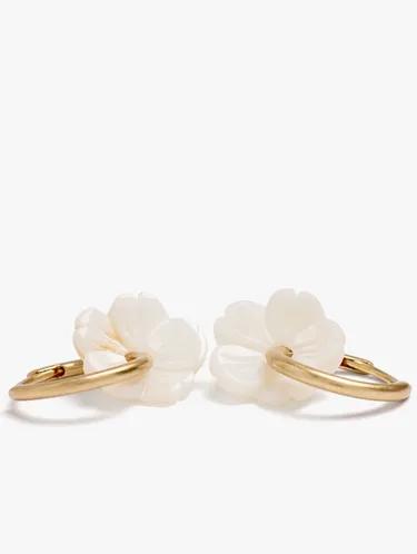 Hoop Earrings With Shell Flower 247447 — image 2