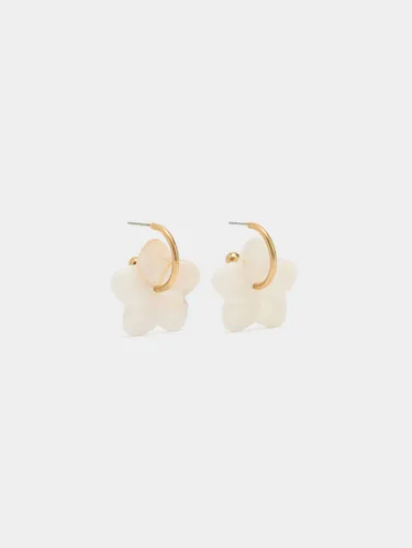 Hoop Earrings With Shell Flower 247451 — image 1