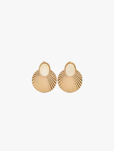 Round Scratched Earrings With Shell 247476 — image 1