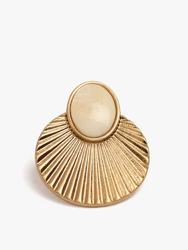 Round Scratched Earrings With Shell 247476 — image 2