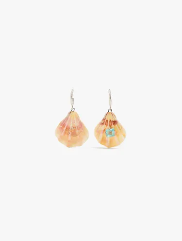 Shell Earrings With Zircons 247543 — image 1