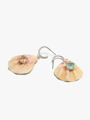 Shell Earrings With Zircons 247543 — image 2