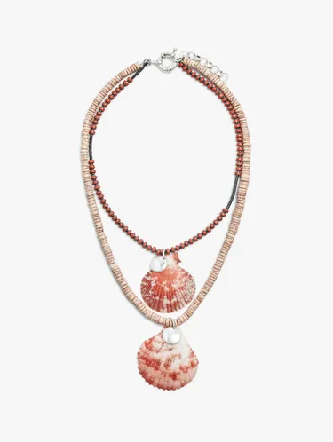 Double Necklace With Stones And Shell Pendant 247544 — image 1