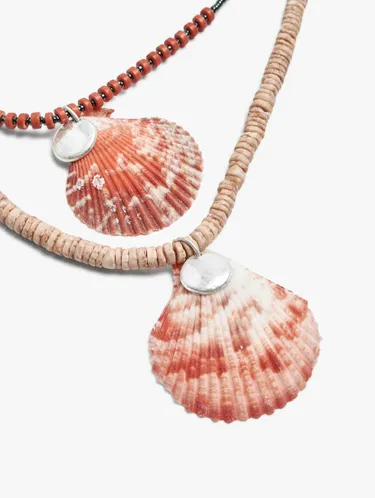 Double Necklace With Stones And Shell Pendant 247544 — image 2