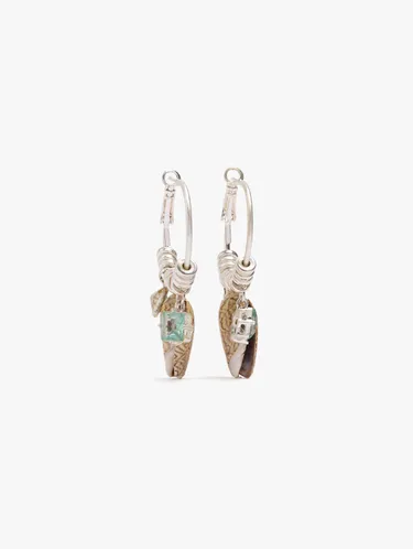 Hoop Earrings With Shells And Crystals 247626 — image 1