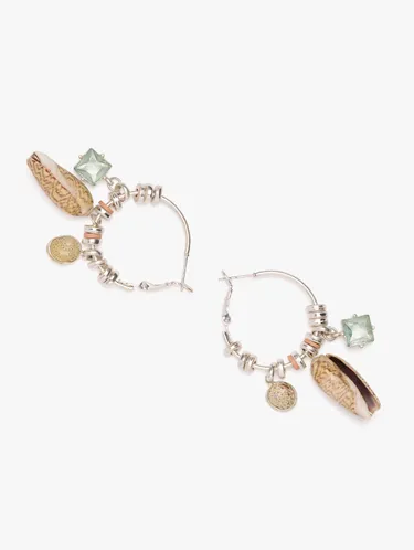 Hoop Earrings With Shells And Crystals 247626 — image 3