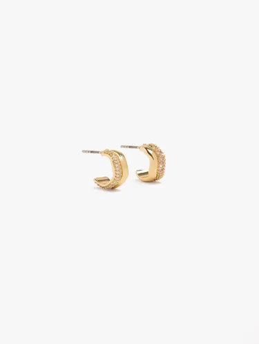 Wavy Hoop Earrings With Cubic Zirconia 247736 — image 1