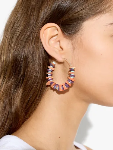 Hoop Earrings With Multicolor Shells 247744 — image 2
